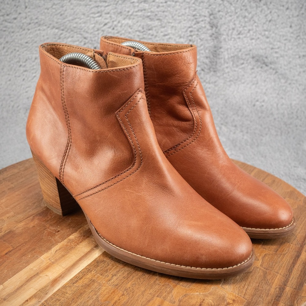 Madewell 1937 The Winston‎ Ankle Booties Boots Womens Size 9 Brown Leather Zip